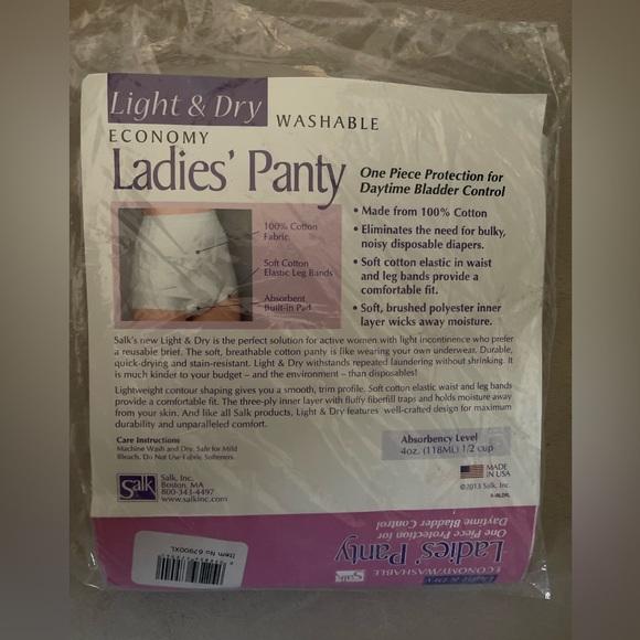 Salk light and dry washable ladies panty! Protection for daytime bladder control - Picture 3 of 3